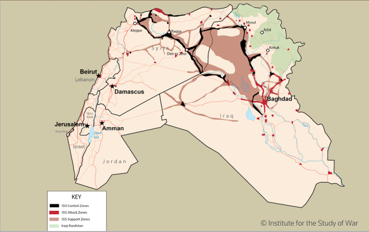 ISIS mappa di Siria e Iraq