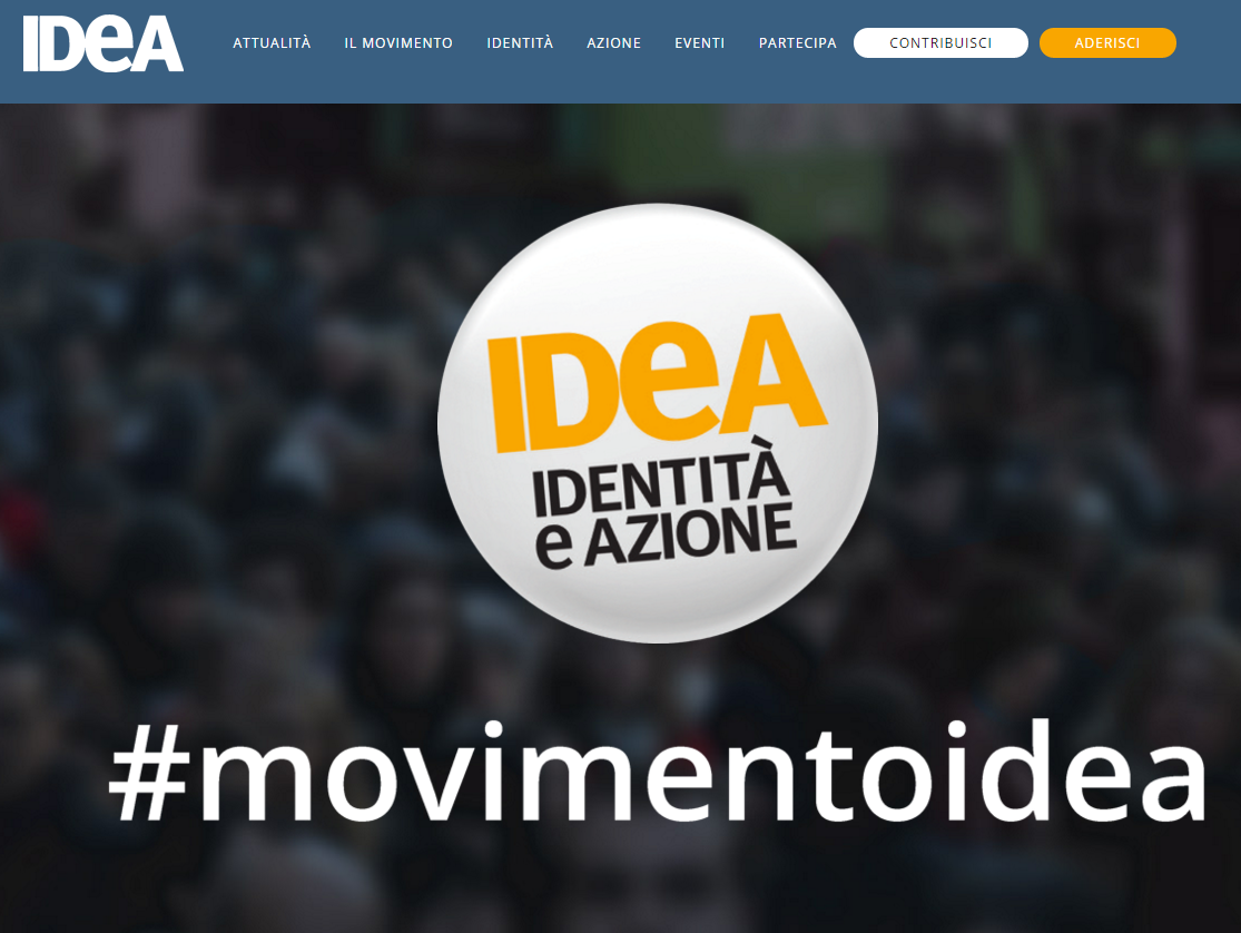 Idea_quagliariello_identita_e_azione, immagine della home page del sito del movimento del soggetto politico da gaetano quagliariello