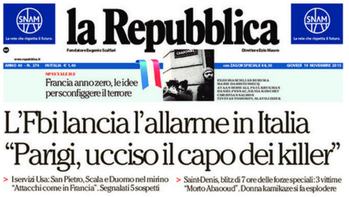 Rassegna stampa politica giovedì 19 novembre 2015