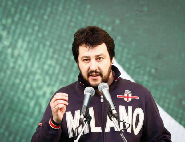 salvini, marchini a roma, scaroni a milano, il leader della lega con la felpa con la scritta milano