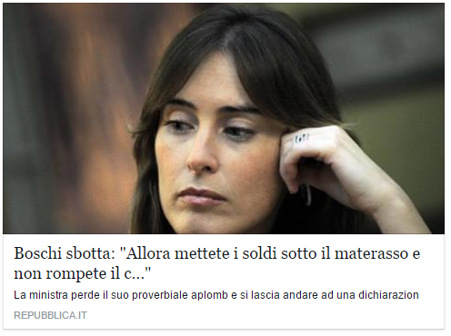 Boschi, bufala, Banca Etruria, Notizia Bufala: Boschi sbotta: "Allora mettete i soldi sotto il materasso e non rompete il c..."