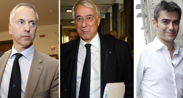 Pisapia, Zedda, Doria, sinistra, in foto da sinistra il sindaco di genova, al centro il sindaco di milano e a destra il sindaco di cagliari