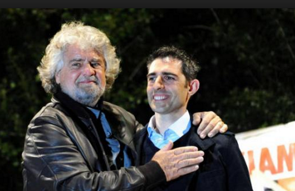 Pizzarotti, M5S, Grillo, Casaleggio, il sindaco di parma in compagnia di beppe grillo