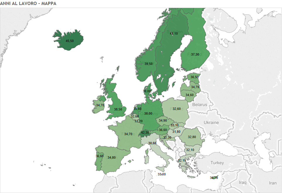 Anni di lavoro, mappa d'Europa