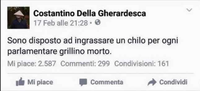 costantino della gherardesca 5 stelle, costantino della gherardesca tweet, costantino della gherardesca unioni civili