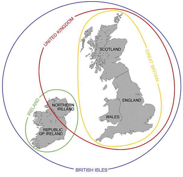 MAppa dele isole britanniche, Gran Bretagna, Inghilterra, ecc