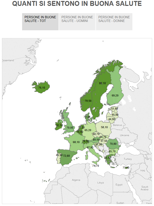 Buona salute, mappa dell'Europa