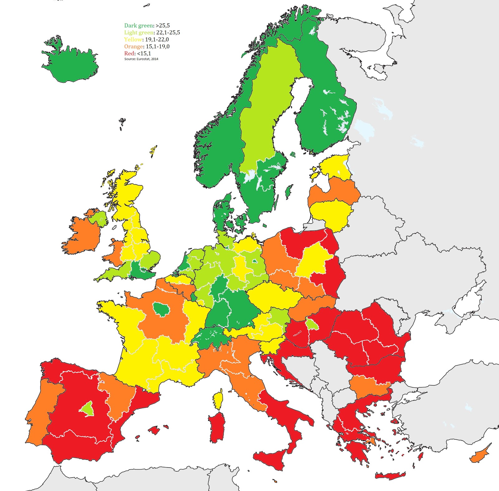 assunti in scienza e tecnologia, mappa dell'Europa