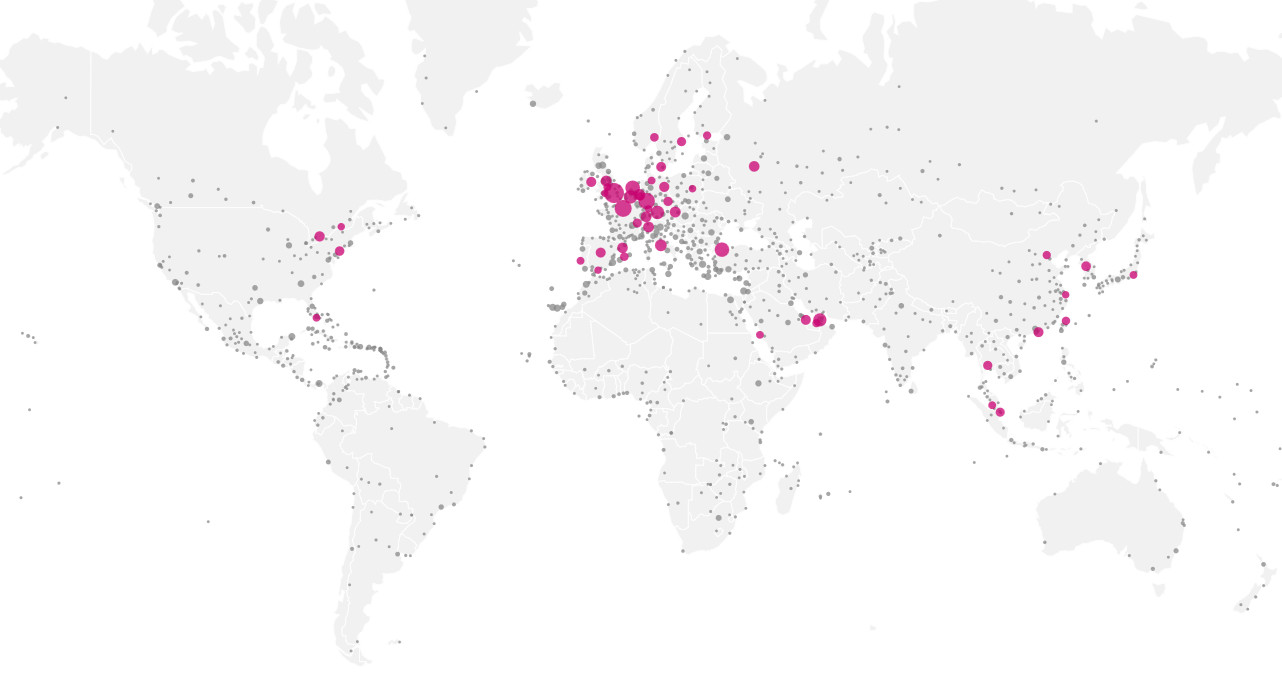 mappa città collegamenti