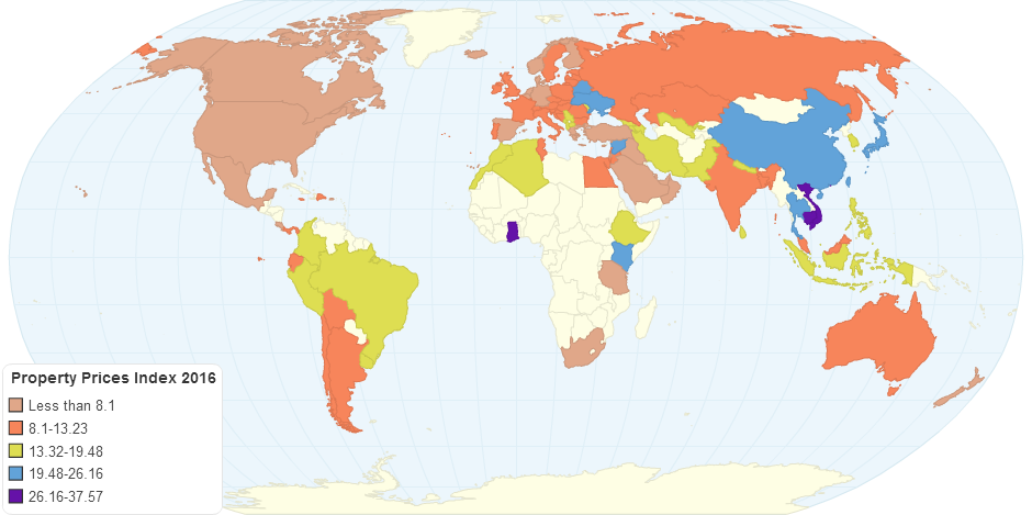 prezzi delle case, mappa del mondo