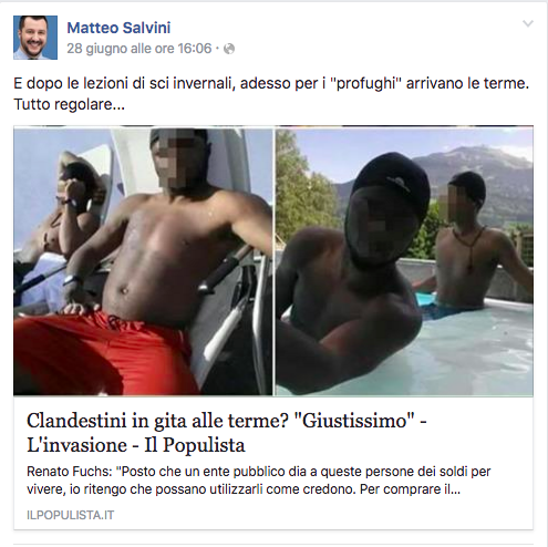 La gaffe di Salvini sui profughi