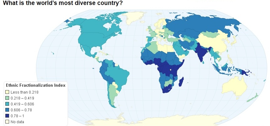 mappa paesi multiculturali classifica