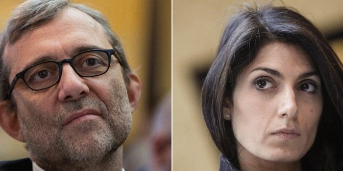 Il confronto tv tra i candidati a sindaco di Roma Giachetti e Raggi