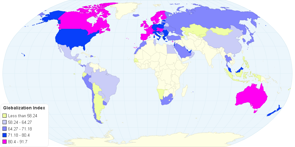 GLobalizzazione, mappa del mondo