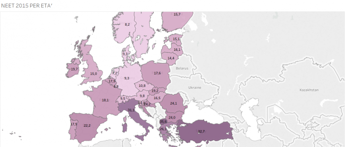 Disoccupati, mappa dell'Europa