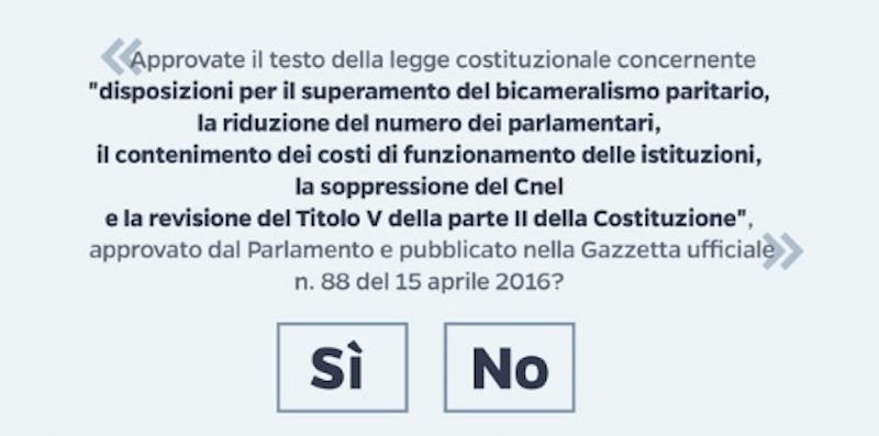 Quesito referendum costituzionale