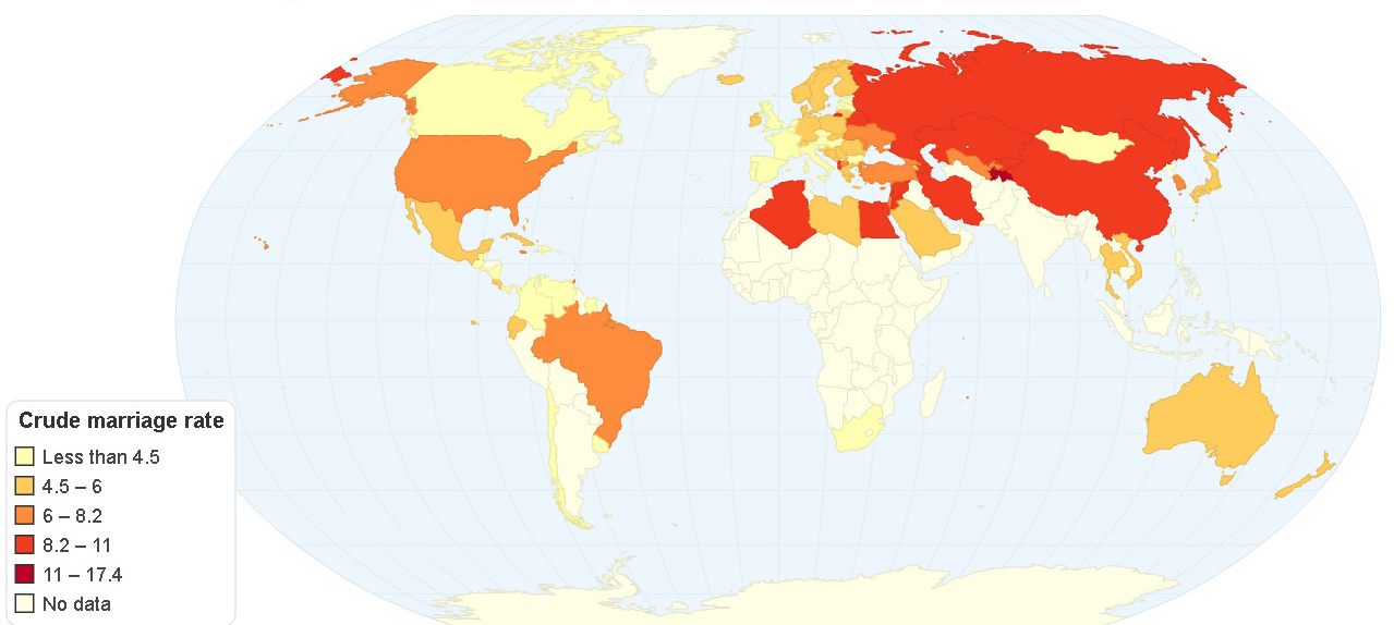 matrimoni nel mondo, mappa mondiale