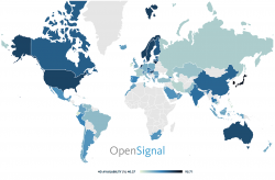 connessione 4g, mappa colorata del mondo