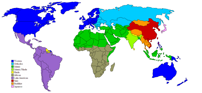 mappa geopolitica, scontro delle civiltà