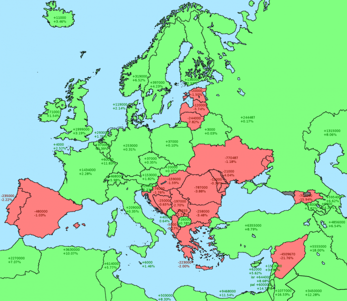 mappe interessanti, mappa colorata da Europa