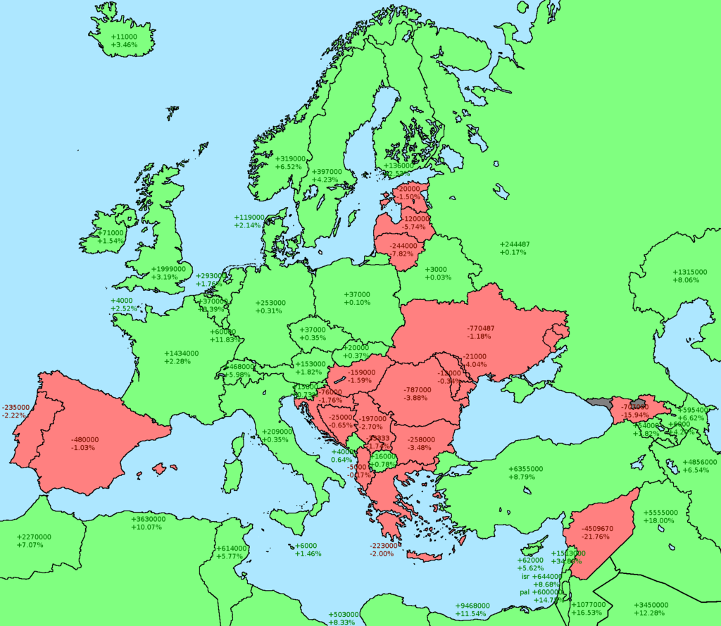 mappe interessanti, mappa colorata da Europa