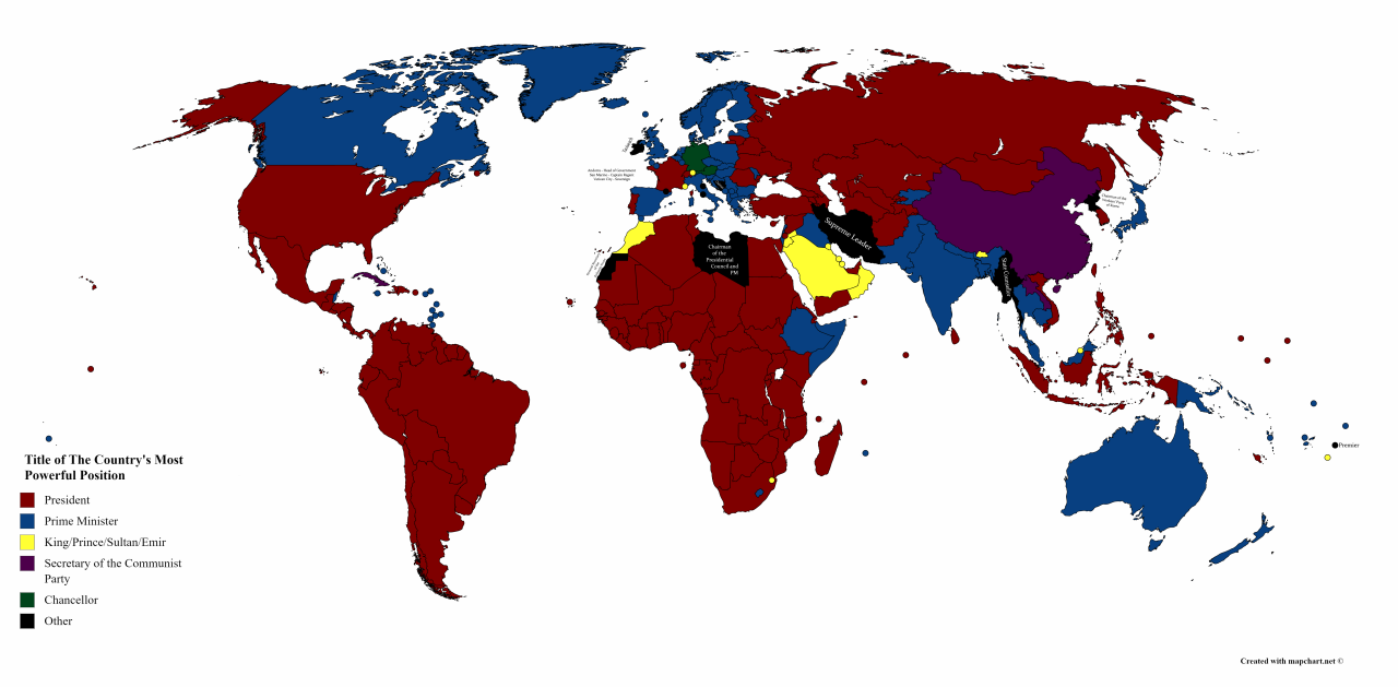 mappe mondo parlamentarismo presidenzialismo