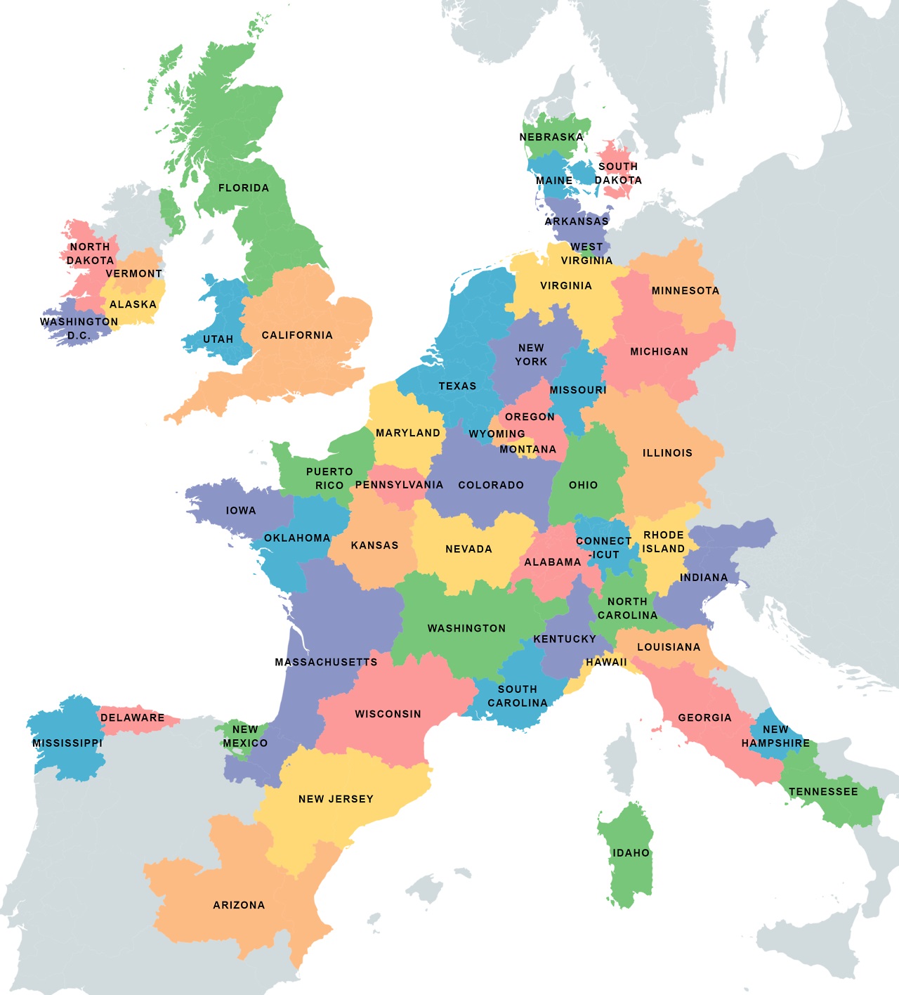 mappe Europa popolazione