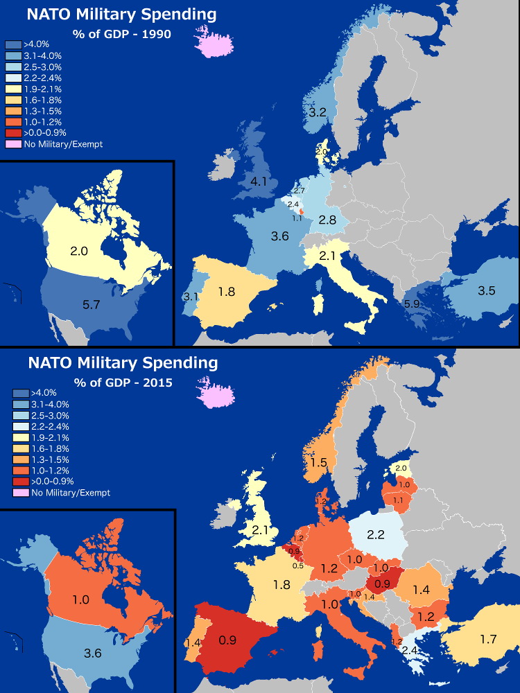 mappe, Europa e Nordamerica in rosso e blu