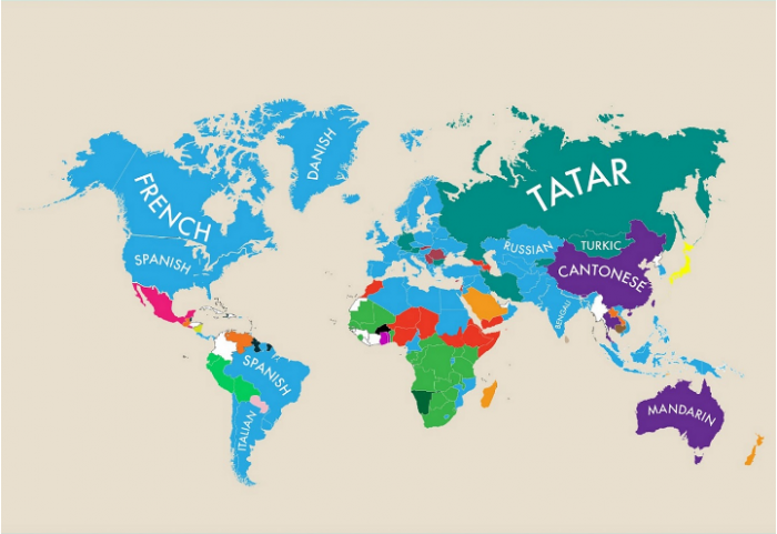 mappe, lingue più parlate