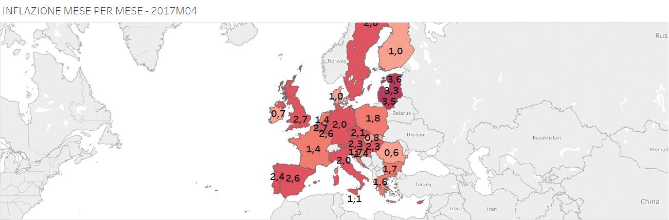 INFLAZIONE, mappa d'Europa