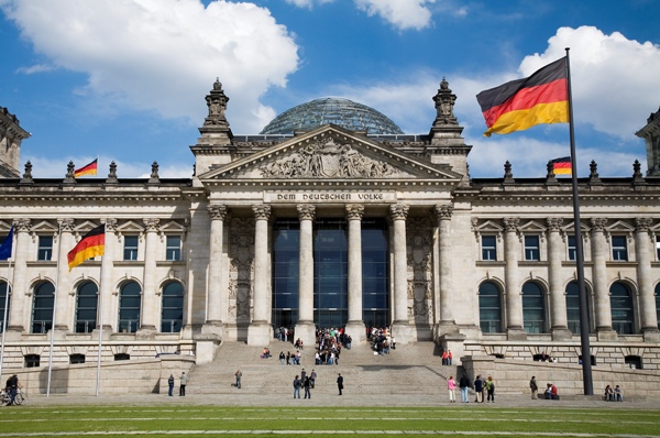 legge elettorale, il sistema tedesco - facciata esterna del bundestag, il Parlamento federale di Germania