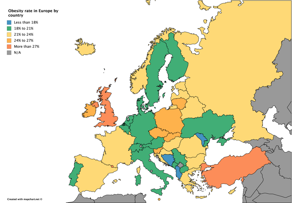 mappe Unione Europea obesità