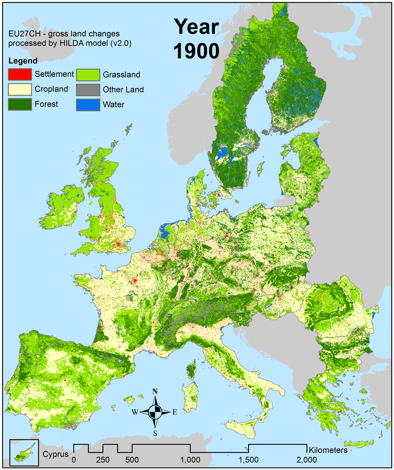 mappe d'europa in verde