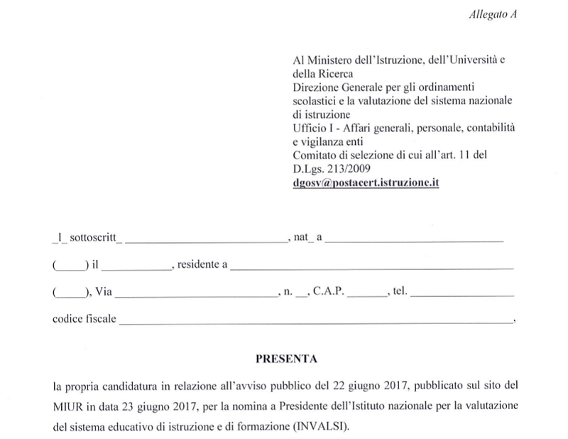 Bando Invalsi per nuovo Presidente e CDA