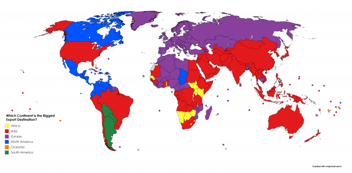 mappe economia commercio export