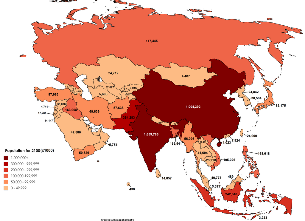mappe popolazione asia