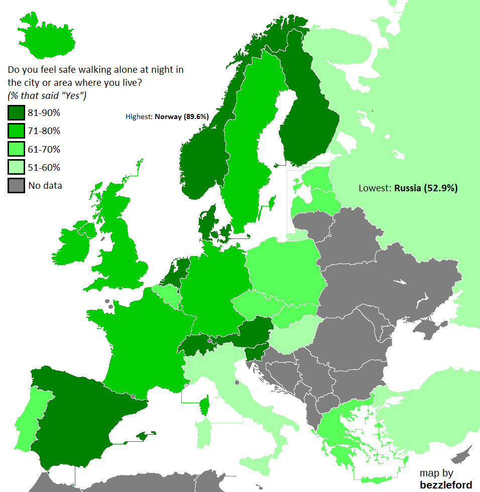sicurezza, mappa in verde dell'Europa