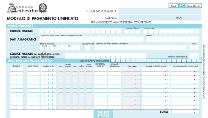 Imu e Tasi: calcolo saldo, modello F24 in pdf