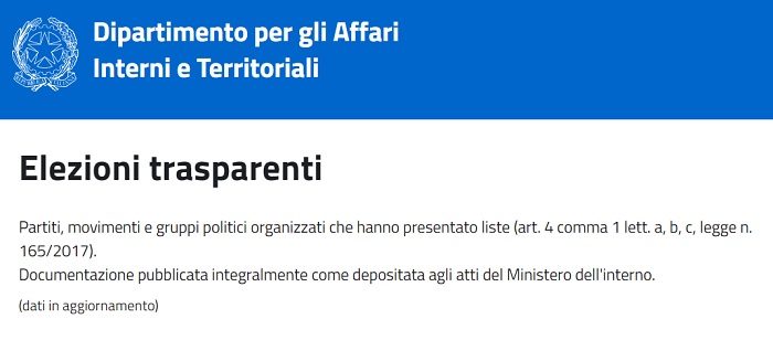 Elezioni politiche 2018: liste candidati in pubblicazione sul Ministero