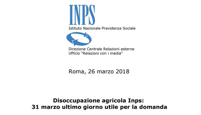 Disoccupazione agricola 2018: scadenza a breve