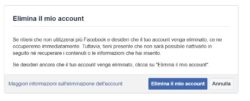 Come cancellare account Facebook: cancellazione