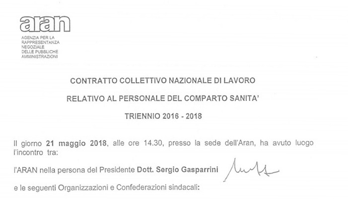 Rinnovo contratto sanità testo pdf aumenti