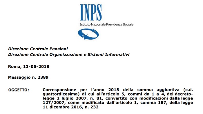 Pensioni quattordicesima 2018: a chi spetta e importo