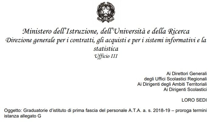 Personale Ata 2018: scelta sedi I fascia, date