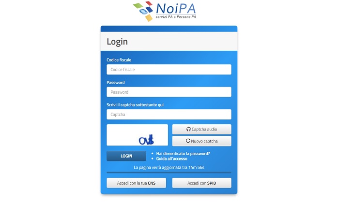 NoiPa cedolino luglio stipendio online