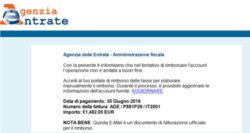 Truffa Agenzia delle Entrate: rimborsi fiscali via email