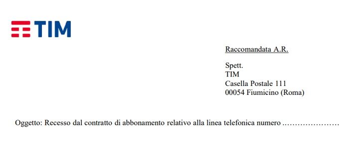 Disdetta Telecom linea fissa modulo pdf