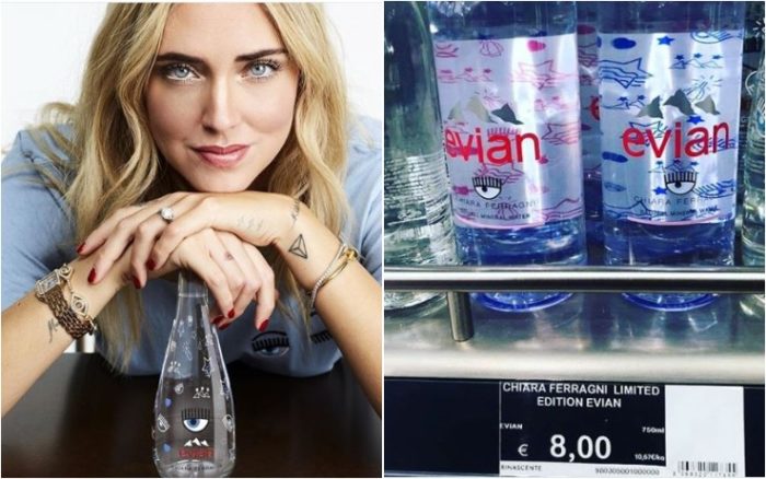 Chiara Ferragni acqua minerale Evian