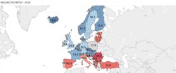 Il rischio povertà in Europa in base all'età- infografiche