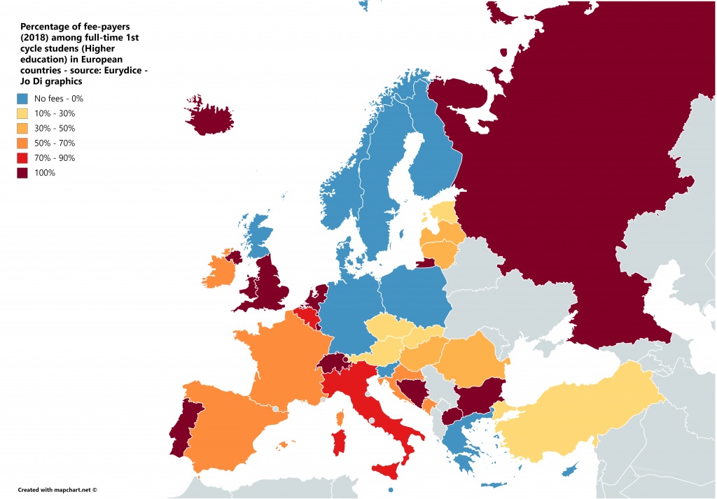 Università in Europa: dove si paga, dove è gratis, la mappa